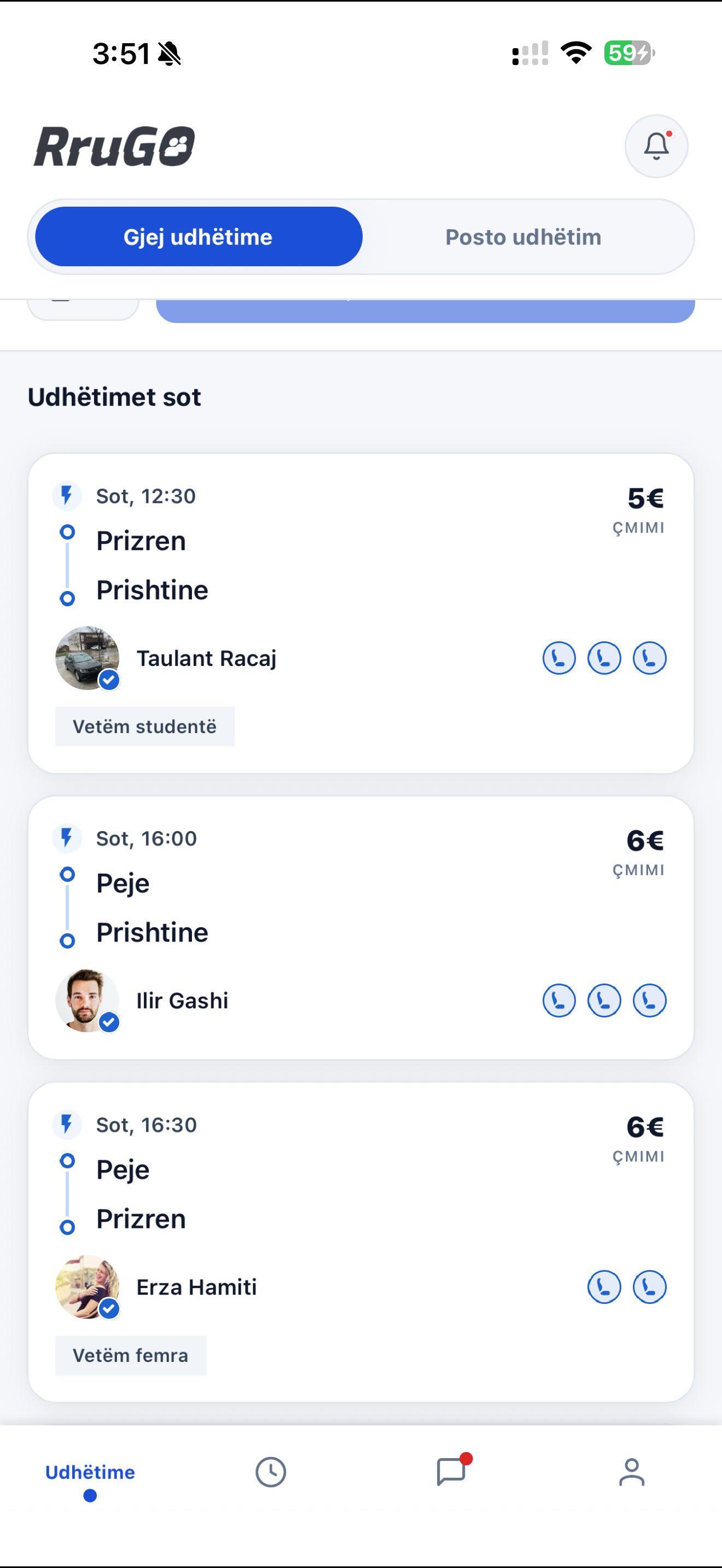 RruGO - Gjej udhëtime